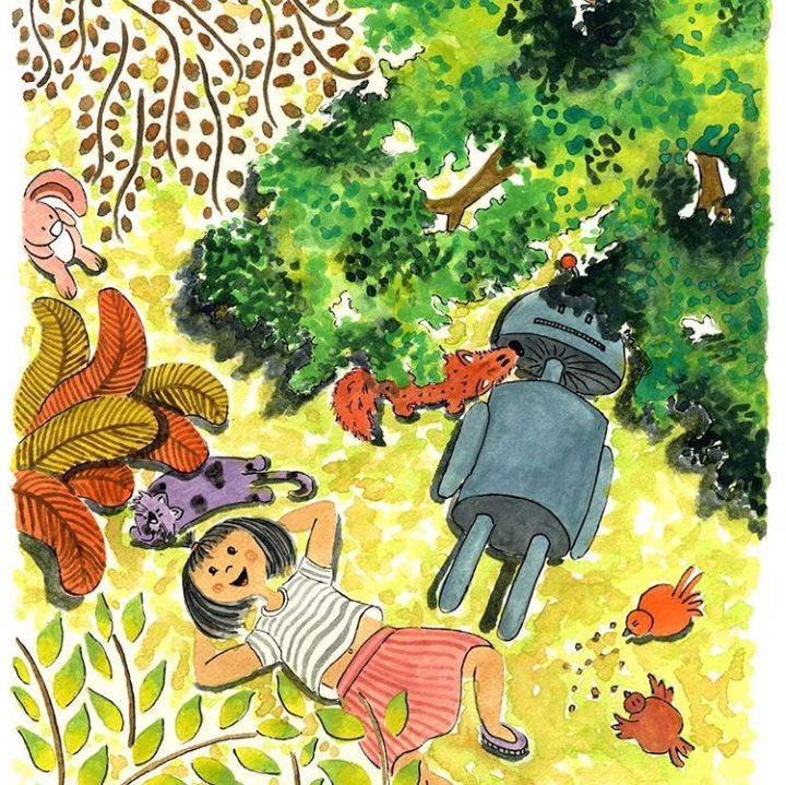 Deepti Sunder illustrating a children's book