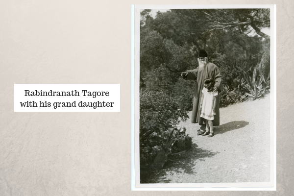 Rabindranath Tagore with his Daughter