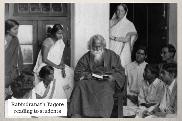 Rabindranath Tagore reading to students