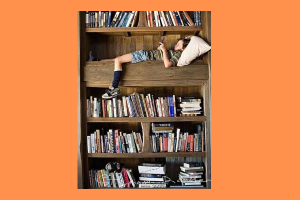 Carve a nook in the bookshelf