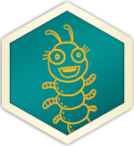 Persistent Pupa Ηow to teach kids to read english with Persistent Pupa badge